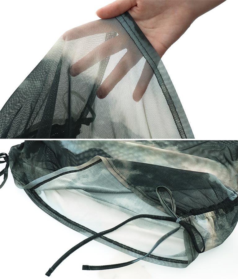 ニュアンス柄サイドシャーリングシアートップス 153-5494