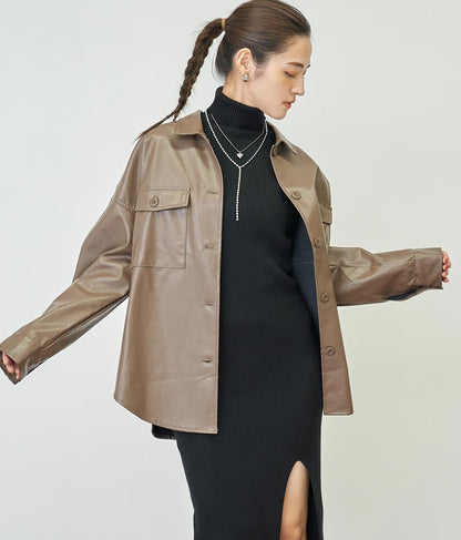 フェイクレザーCPOジャケット【セットアップ着用可】 794-9001