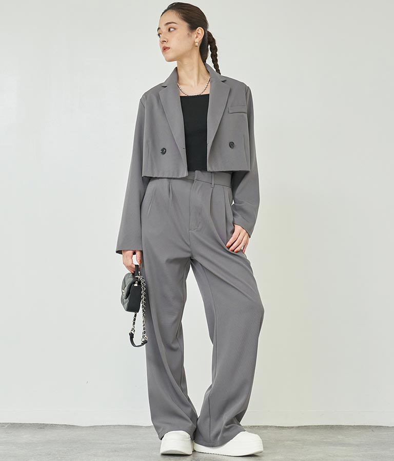 ダブルボタン クロップド ジャケット【別売りSETUP】 794-9027