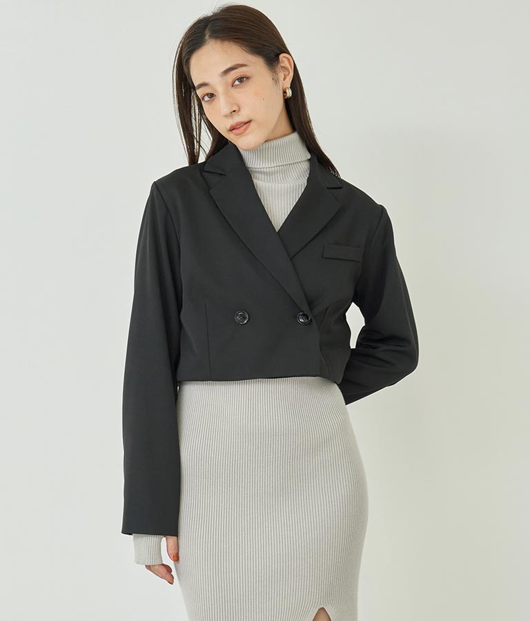 ダブルボタン クロップド ジャケット【別売りSETUP】 794-9027