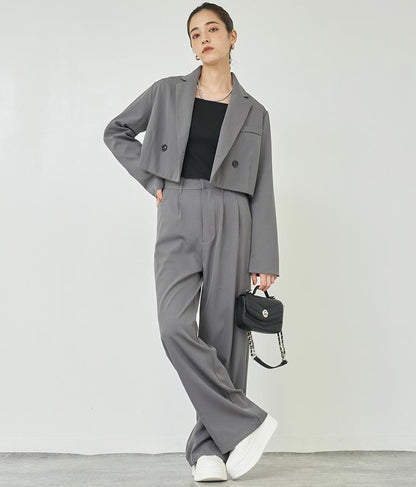 ダブルボタン クロップド ジャケット【別売りSETUP】 794-9027