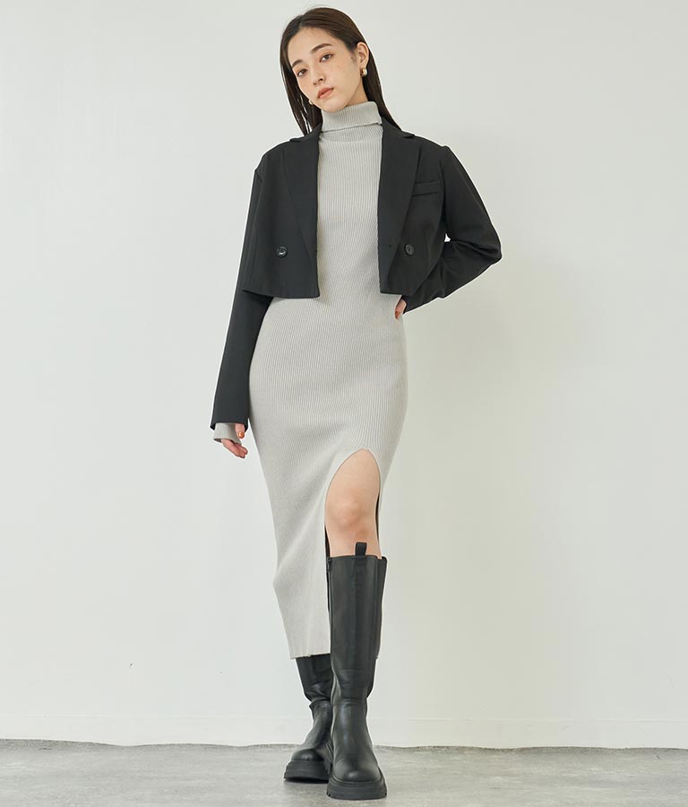 ダブルボタン クロップド ジャケット【別売りSETUP】 794-9027