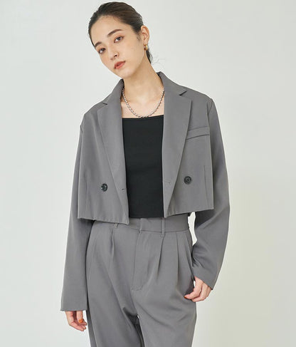 ダブルボタン クロップド ジャケット【別売りSETUP】 794-9027