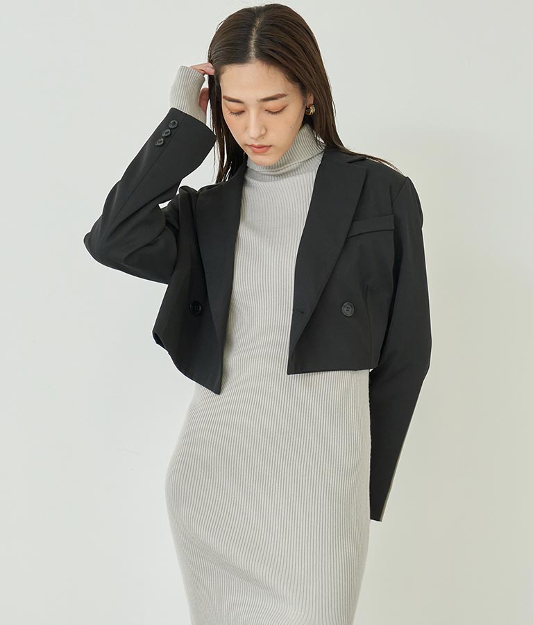 ダブルボタン クロップド ジャケット【別売りSETUP】 794-9027