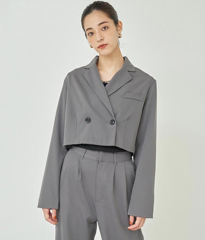 ダブルボタン クロップド ジャケット【別売りSETUP】 794-9027