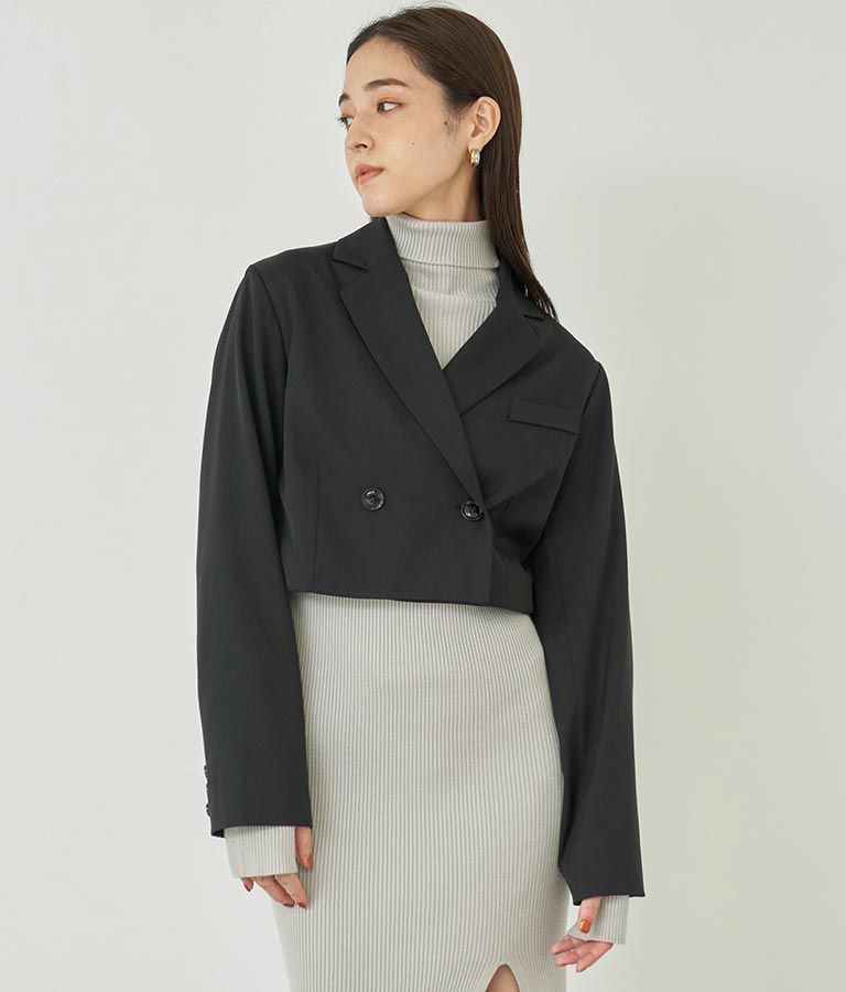 ダブルボタン クロップド ジャケット【別売りSETUP】 794-9027