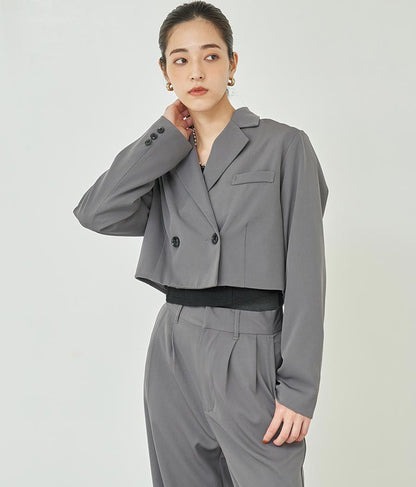 ダブルボタン クロップド ジャケット【別売りSETUP】 794-9027