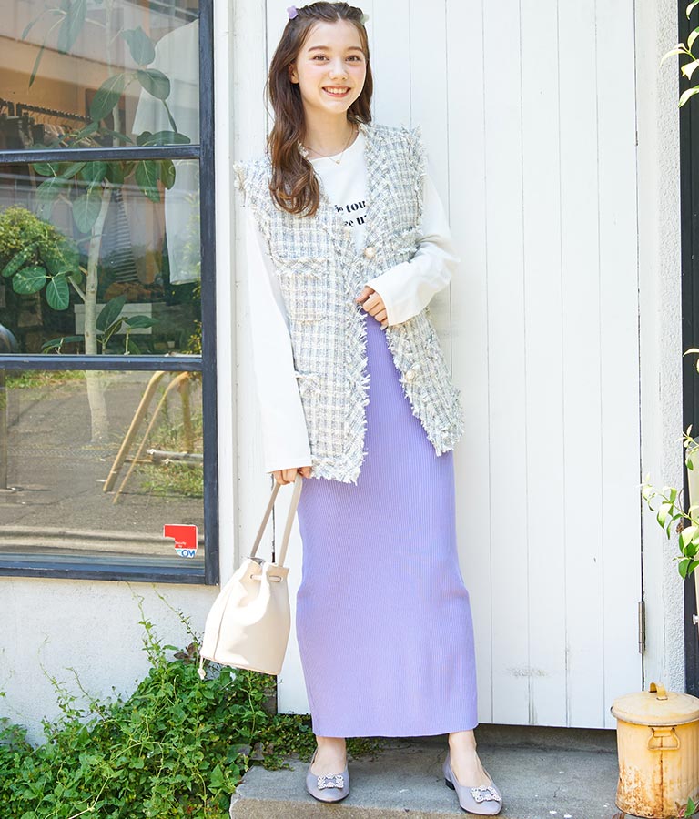 スクエアビジューモチーフフラットパンプス 529-6762