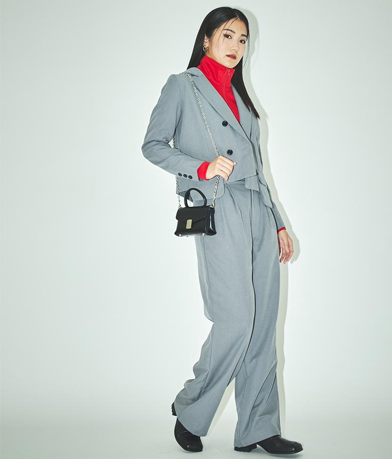 ポケット デザイン クロップド ジャケット 30-4105