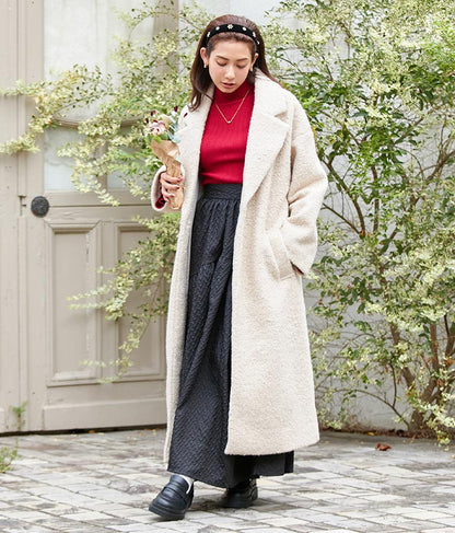 リングボア テーラード ロング コート 526-6712