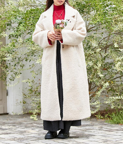 リングボア テーラード ロング コート 526-6712