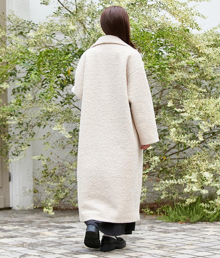 リングボア テーラード ロング コート 526-6712