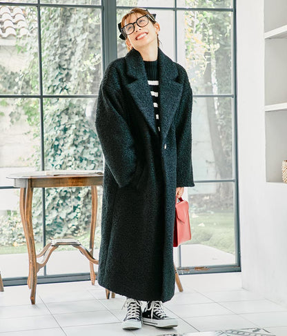 リングボア テーラード ロング コート 526-6712