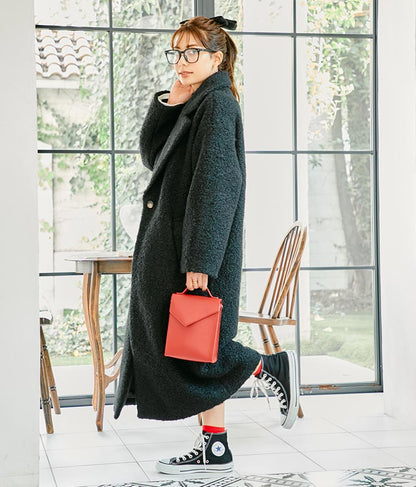 リングボア テーラード ロング コート 526-6712