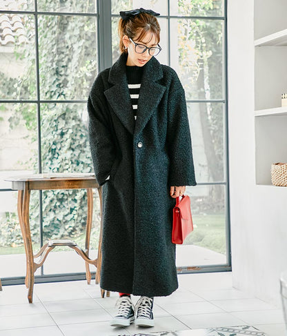 リングボア テーラード ロング コート 526-6712