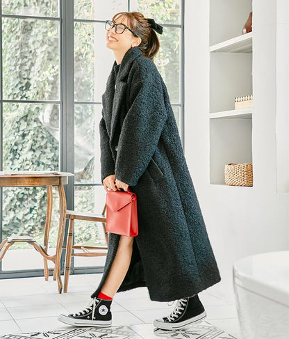 リングボア テーラード ロング コート 526-6712