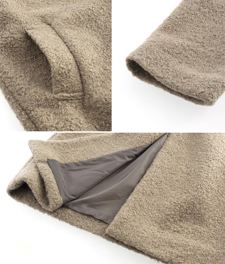 リングボア テーラード ロング コート 526-6712