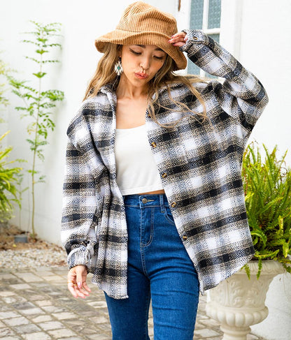 オルテガチェックオーバーシャツジャケット