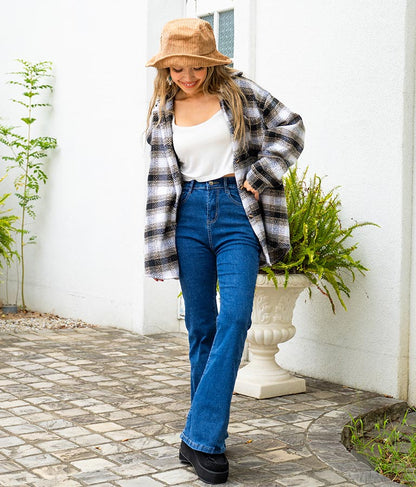 オルテガチェックオーバーシャツジャケット 815-6649