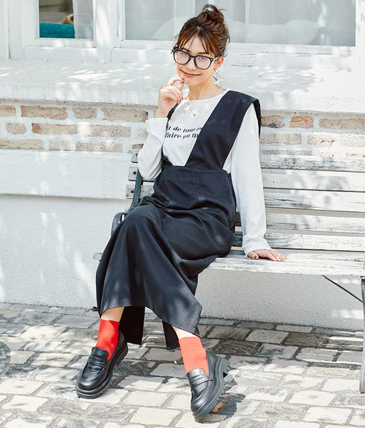 フェイクウールジャンパースカート 527-6757