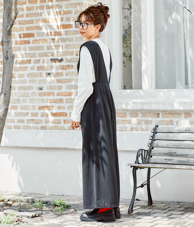 フェイクウールジャンパースカート 527-6757