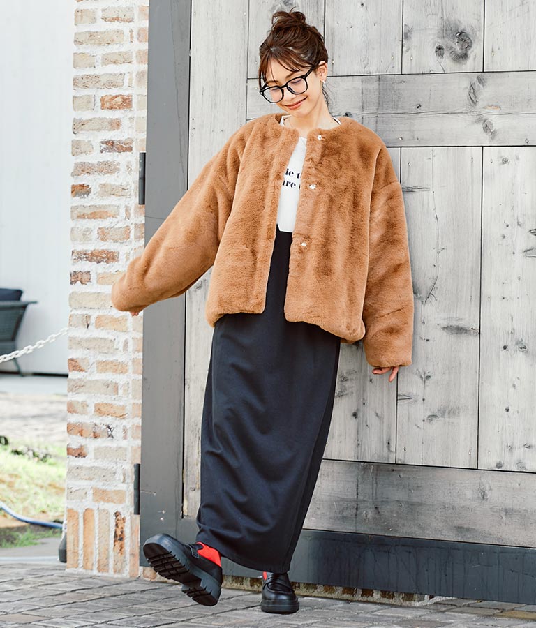 フェイクウールジャンパースカート 527-6757