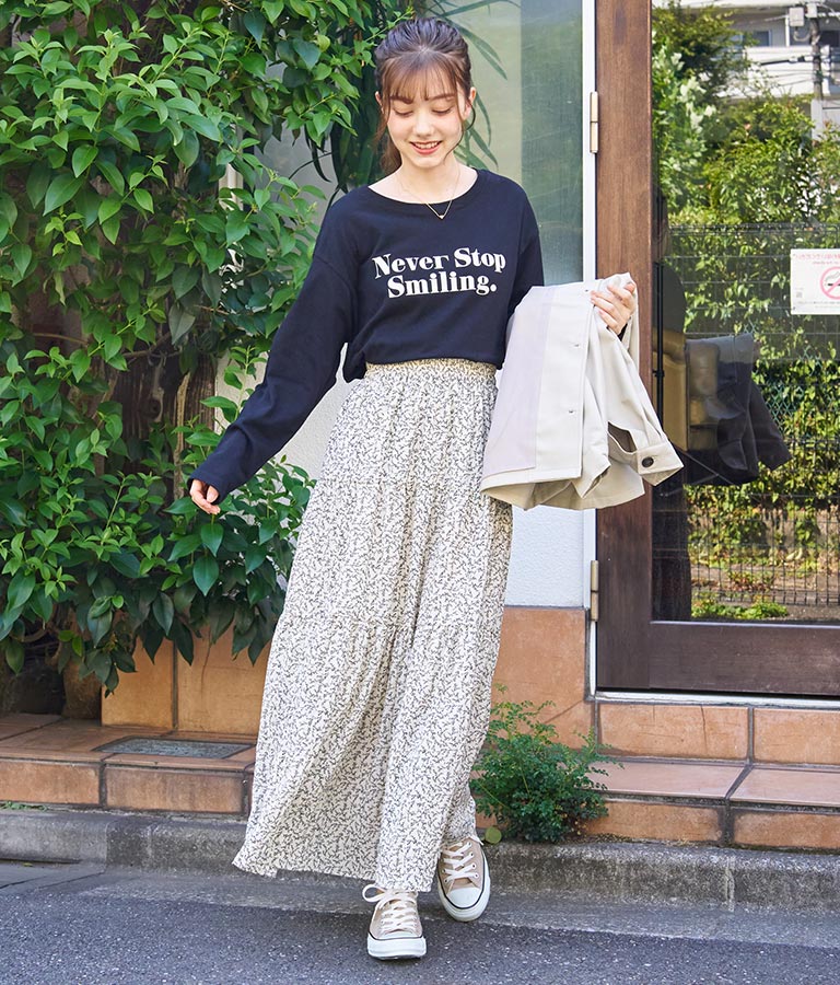 カラーメッセージロングTシャツ 523-6770