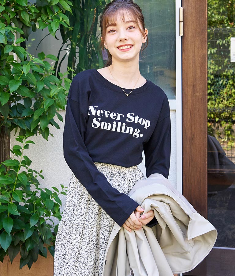 カラーメッセージロングTシャツ 523-6770