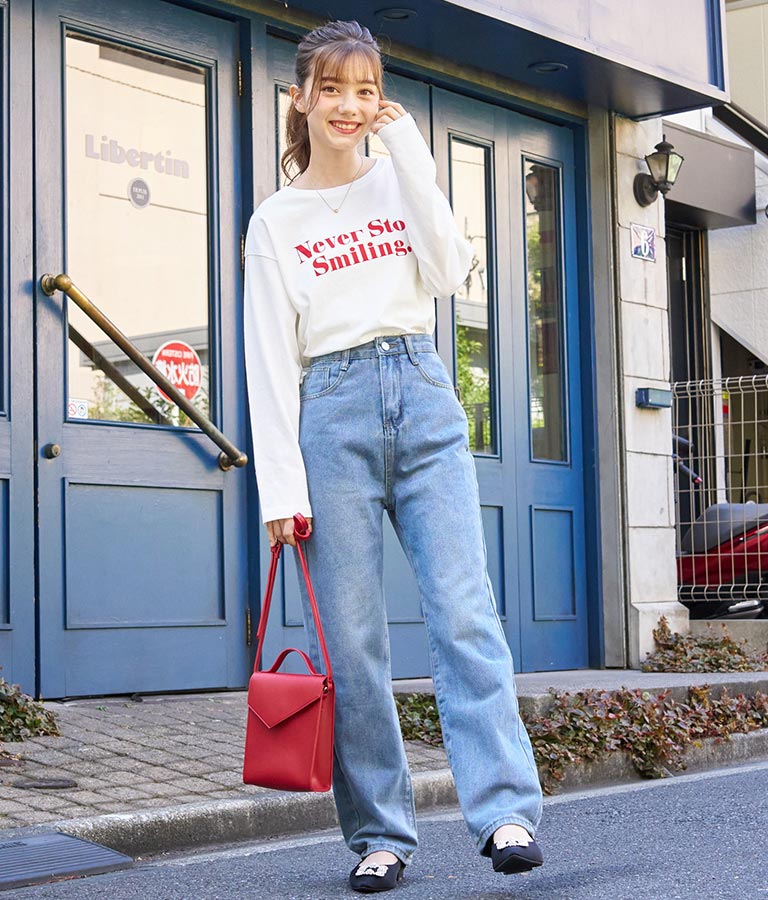 カラーメッセージロングTシャツ 523-6770