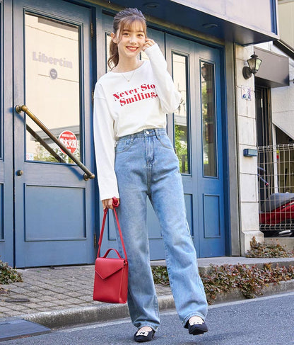 カラーメッセージロングTシャツ 523-6770