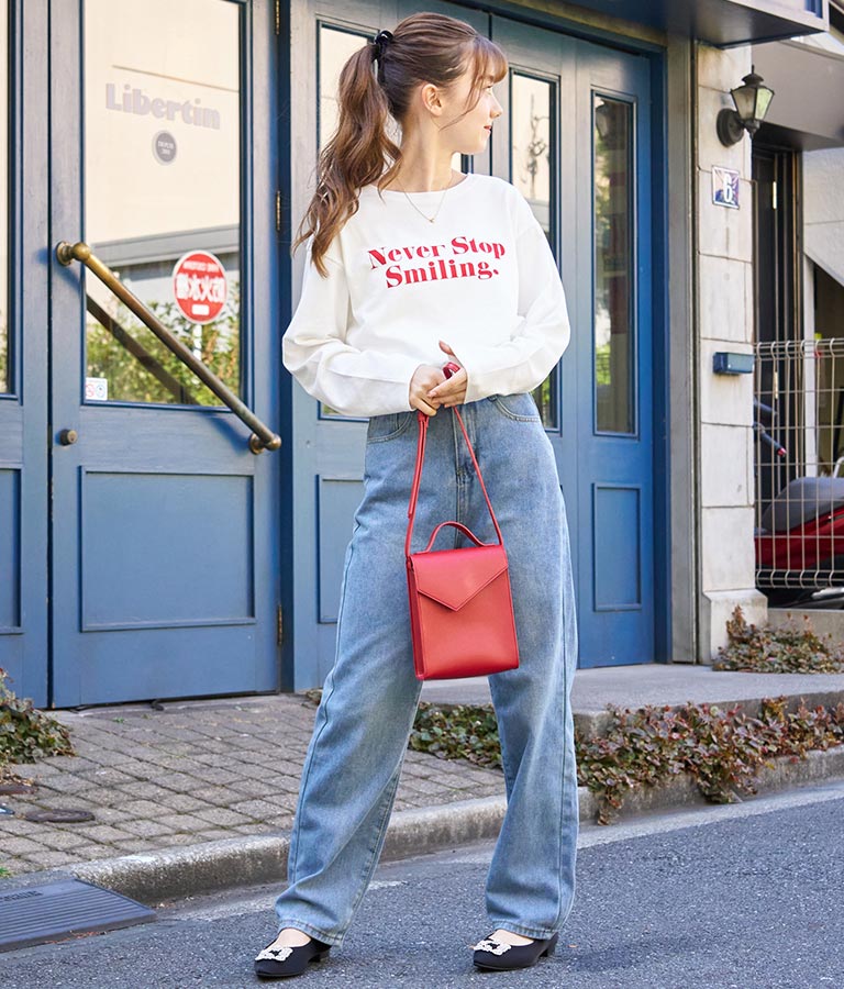 カラーメッセージロングTシャツ 523-6770