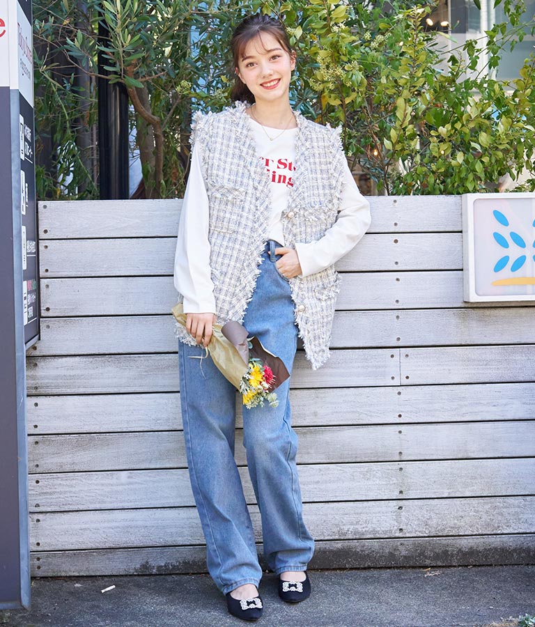 カラーメッセージロングTシャツ 523-6770