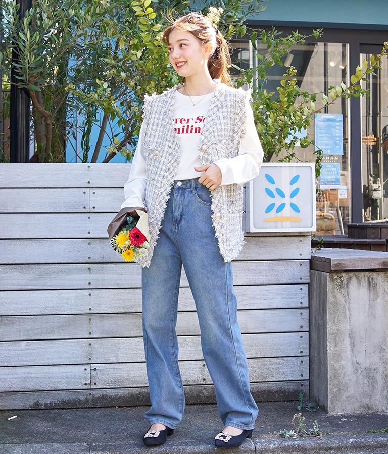 カラーメッセージロングTシャツ 523-6770