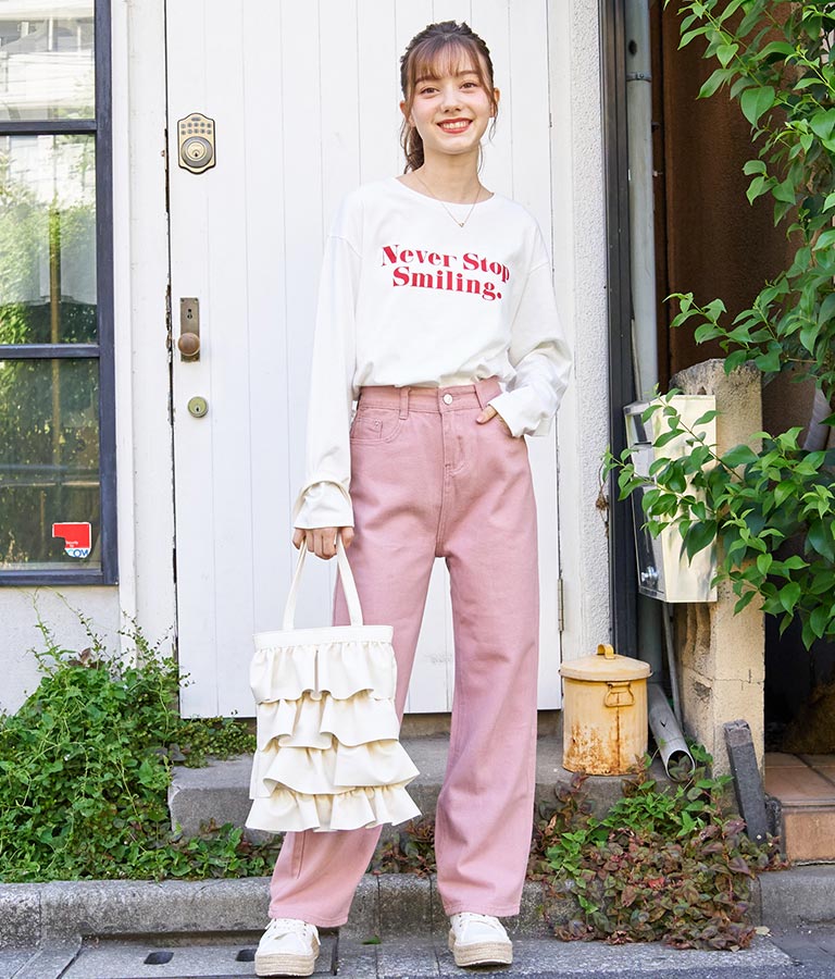 カラーメッセージロングTシャツ 523-6770