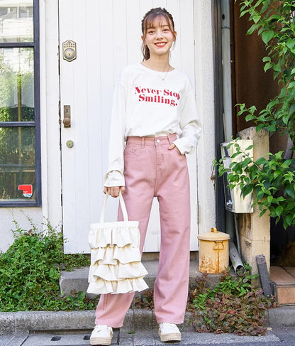 カラーメッセージロングTシャツ 523-6770