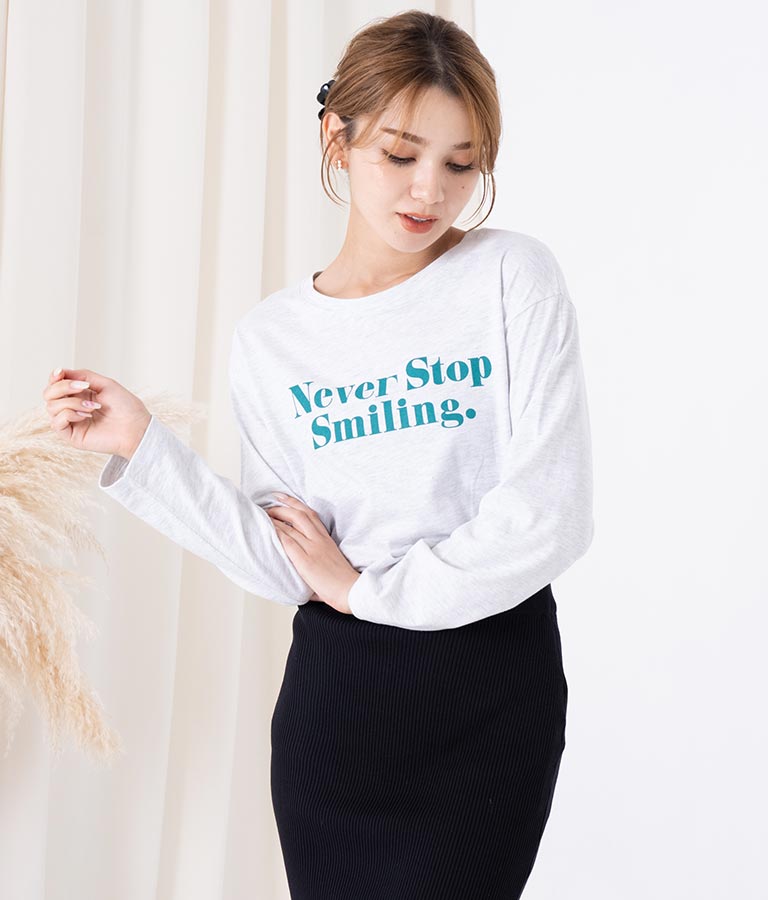 カラーメッセージロングTシャツ 523-6770