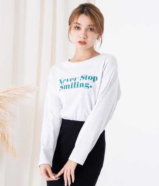 カラーメッセージロングTシャツ 523-6770