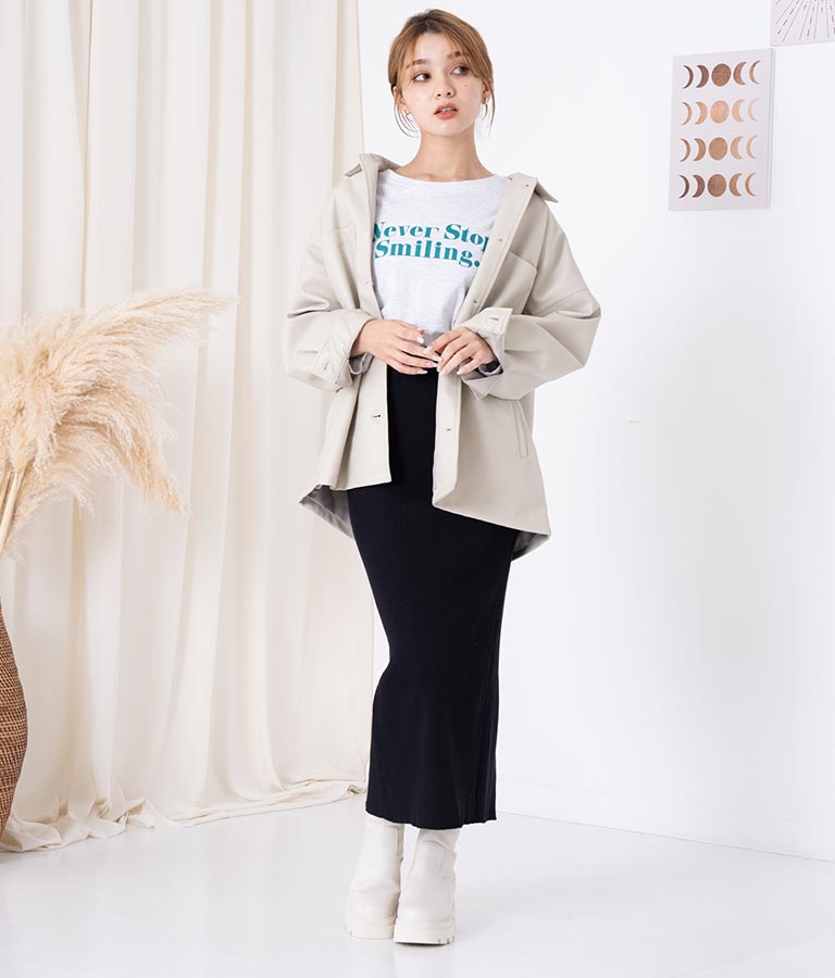 カラーメッセージロングTシャツ 523-6770