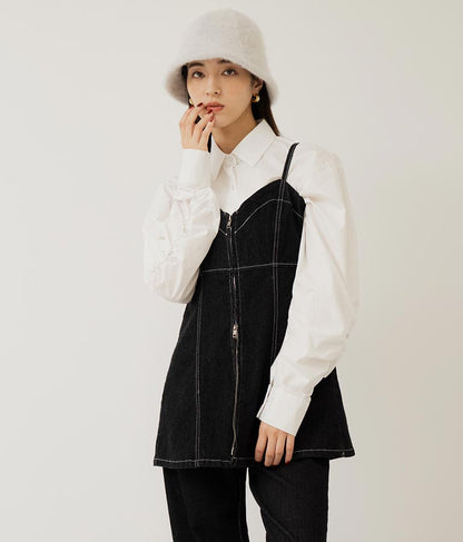 ダブルジップデニムキャミソール