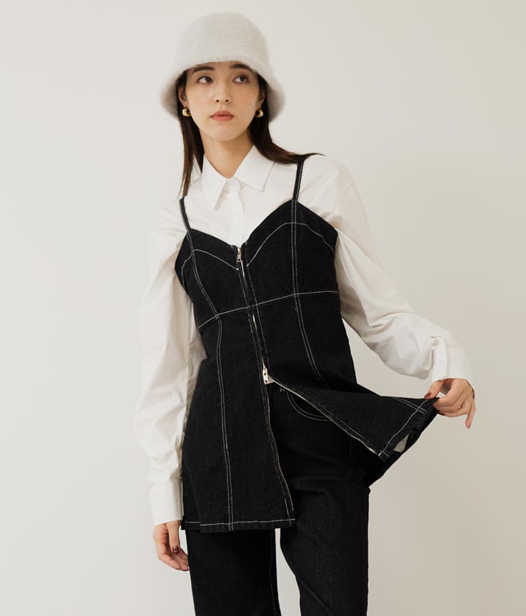 ダブルジップデニムキャミソール 153-5502