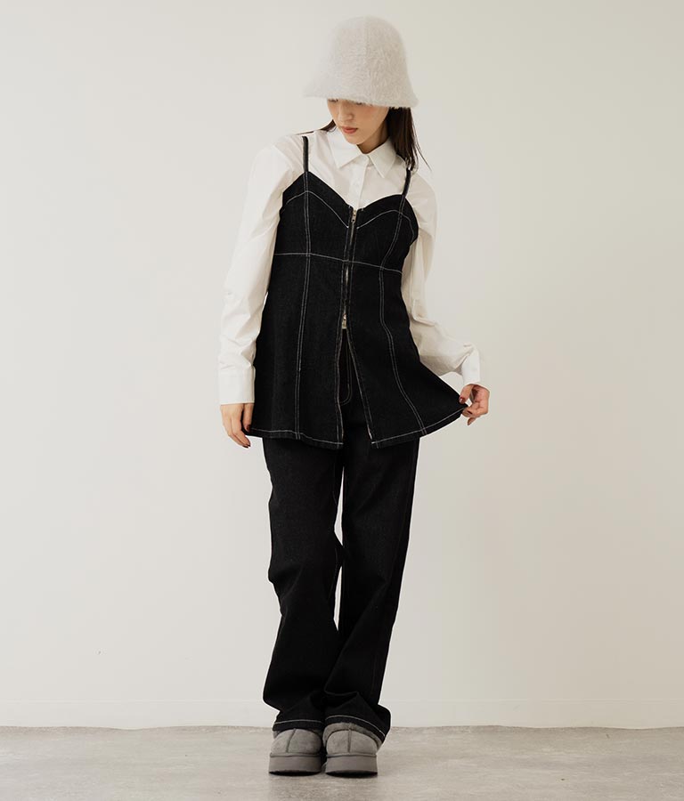 ダブルジップデニムキャミソール 153-5502