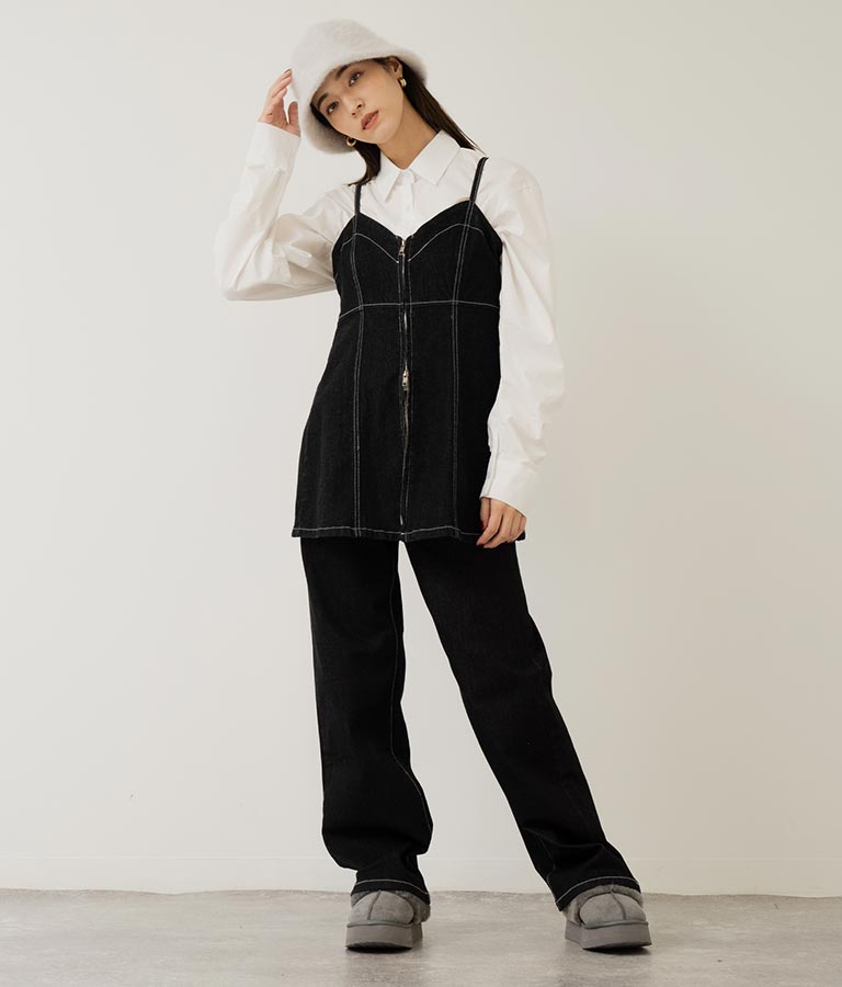 ダブルジップデニムキャミソール 153-5502