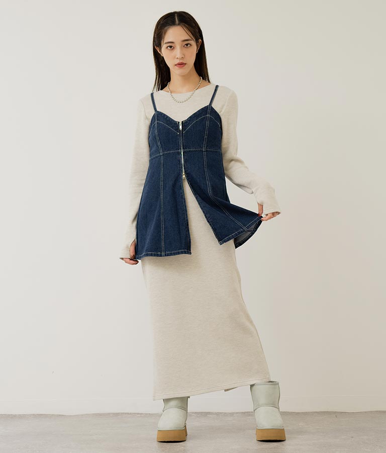 ダブルジップデニムキャミソール 153-5502