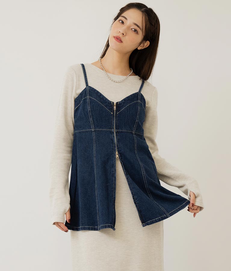 ダブルジップデニムキャミソール 153-5502