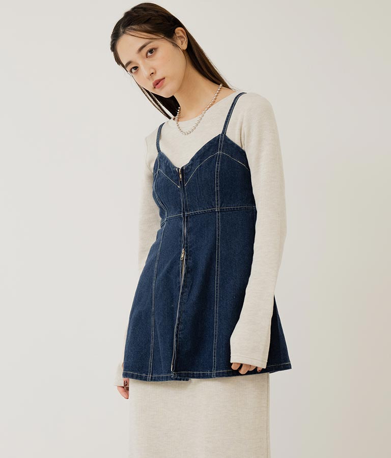 ダブルジップデニムキャミソール 153-5502
