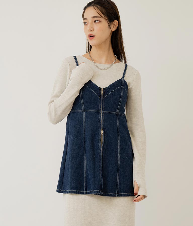 ダブルジップデニムキャミソール 153-5502