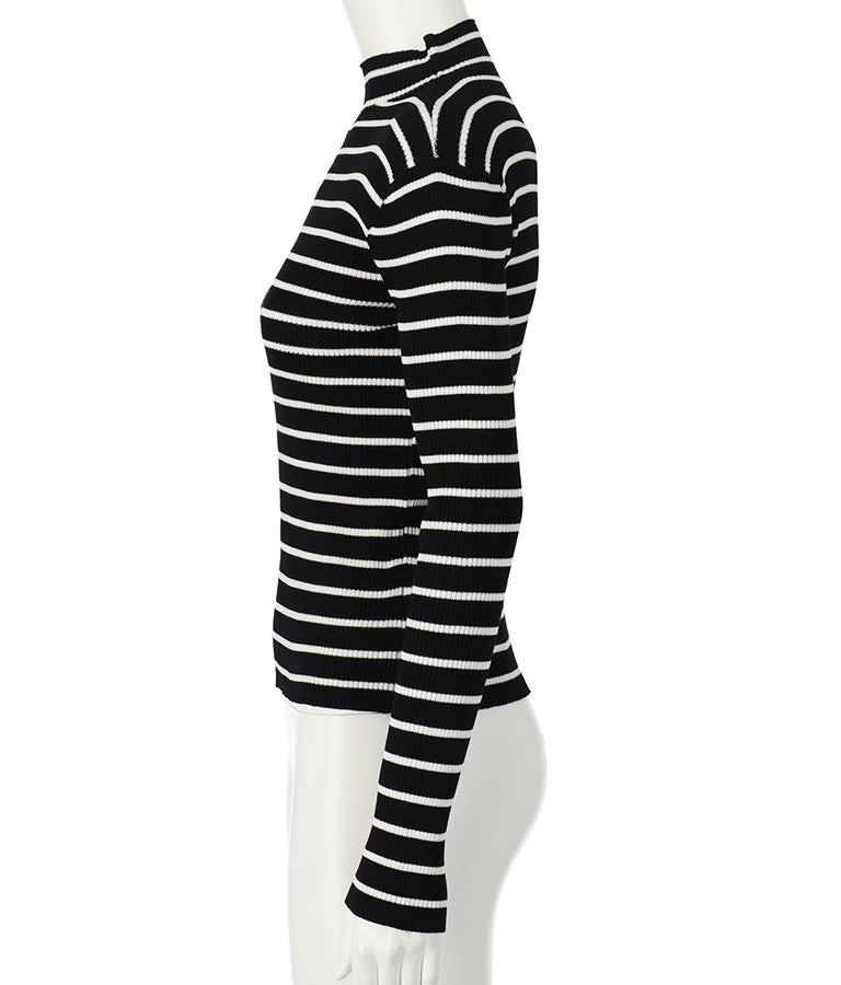 プチハイネック リブニット トップス 長袖 153-5480