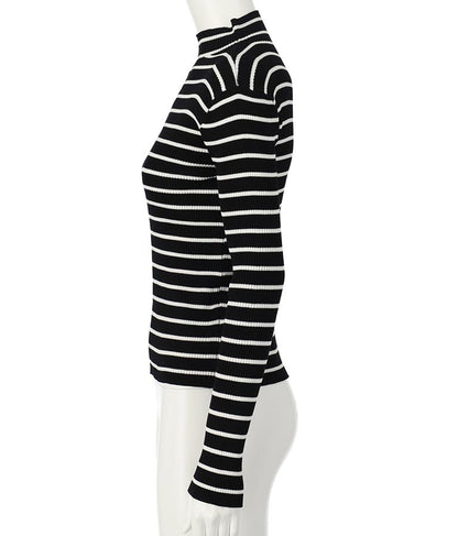 プチハイネック リブニット トップス 長袖 153-5480