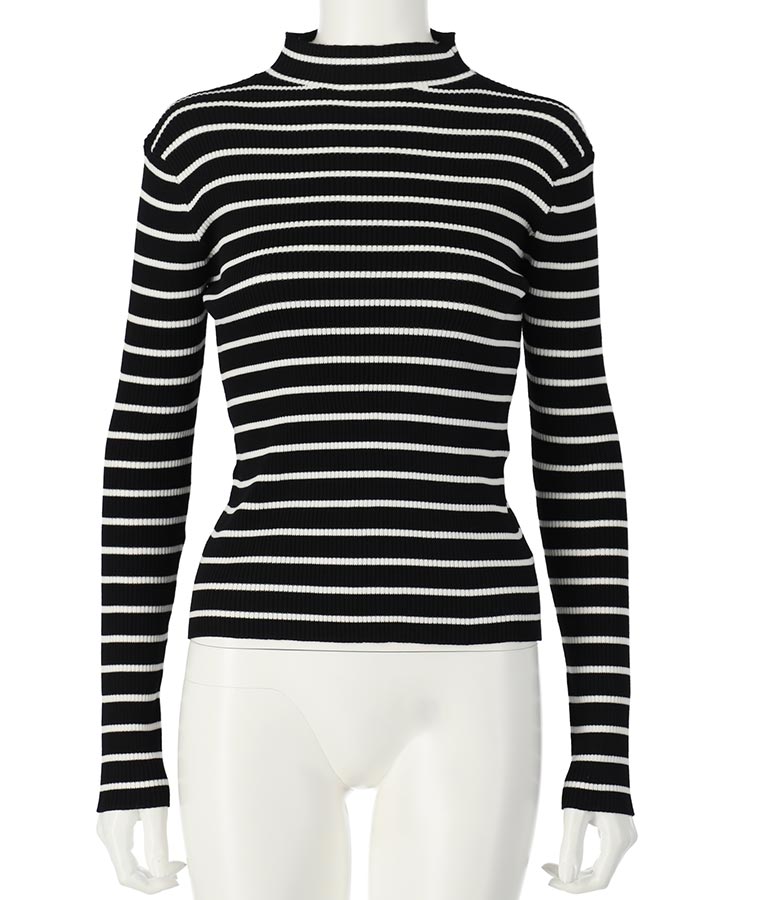 プチハイネック リブニット トップス 長袖 153-5480