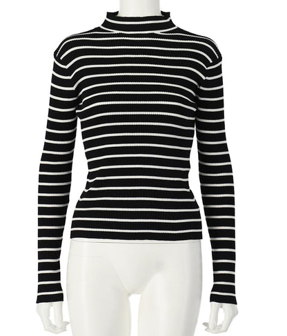 プチハイネック リブニット トップス 長袖 153-5480